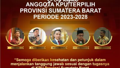 Pengumuman Lima Komisioner KPU Sumbar Terpilih Periode 2023-2028