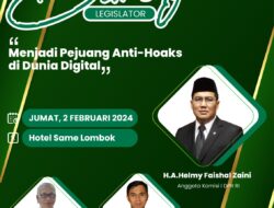 H.A. Helmy Faishal Zaini (Anggota Komisi 1 DPR RI) Hadiri Ngobrol Bareng Legislator webinar yang digelar Kominfo RI dengan tema “Menjadi Pejuang Anti Hoax di Dunia Digital”