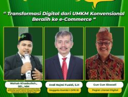 Andi Najmi Fuaidi, S.H (Anggota Komisi I DPR RI) hadiri webinar Forum Digitalk yang digelar Kominfo RI dengan tema “Transformasi Digital Dari UMKM Konvensional Beralih ke E-commerce”