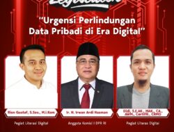 Ir. Irwan Ardi Hasman (Anggota Komisi 1 DPR RI) hadiriwebinar Ngobrol Bareng Legislator yang digelar Kominfo RI dengan tema “Urgensi Perlindungan Data Pribadi di Era Digital”