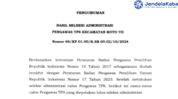 Panwascam Koto VII Umumkan Nama-nama Calon Pengawas TPS Pilkada yang Lulus Tes Administrasi