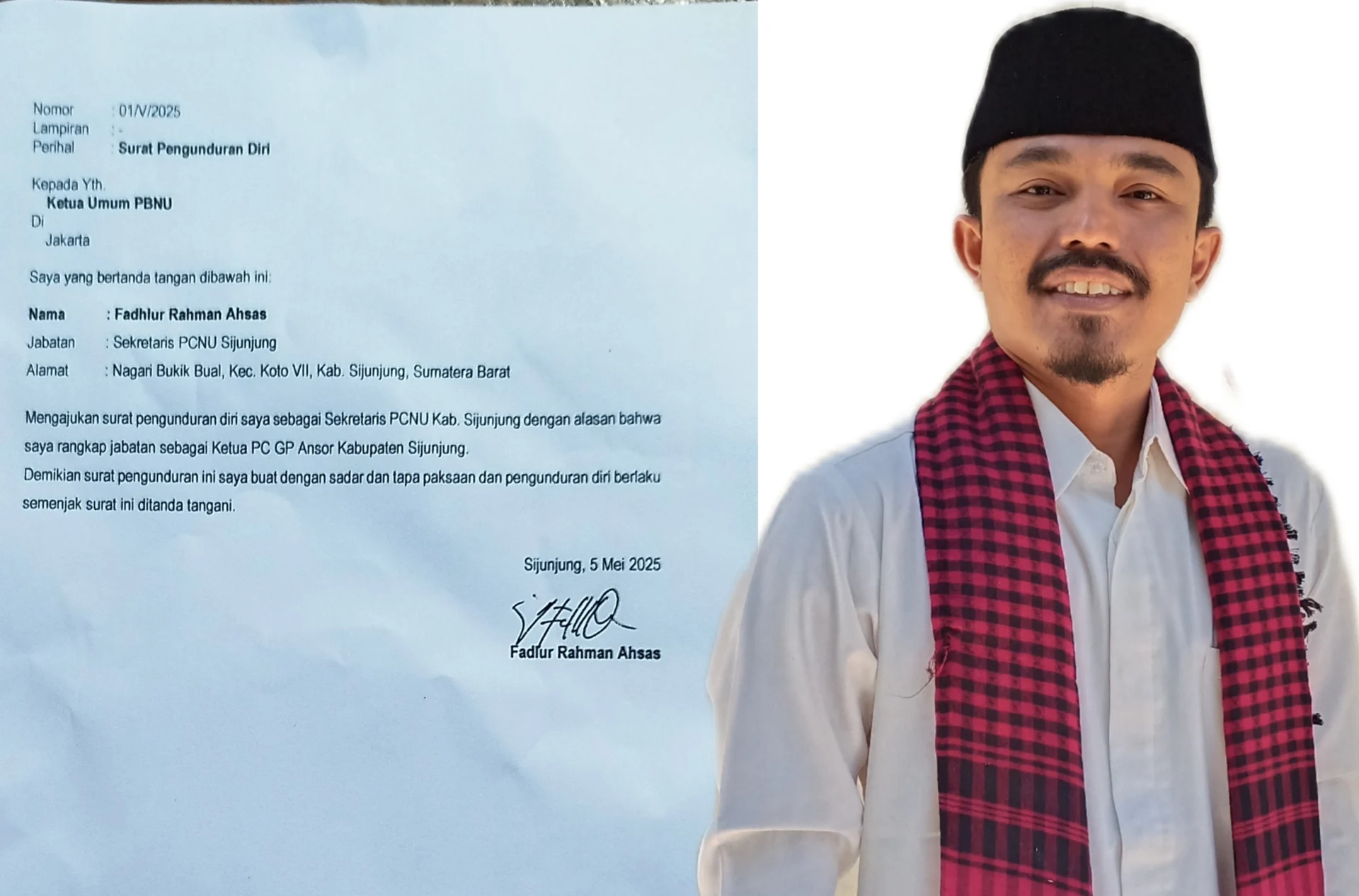 Sekretaris PCNU Sijunjung Mundur demi Patuh pada Aturan Organisasi