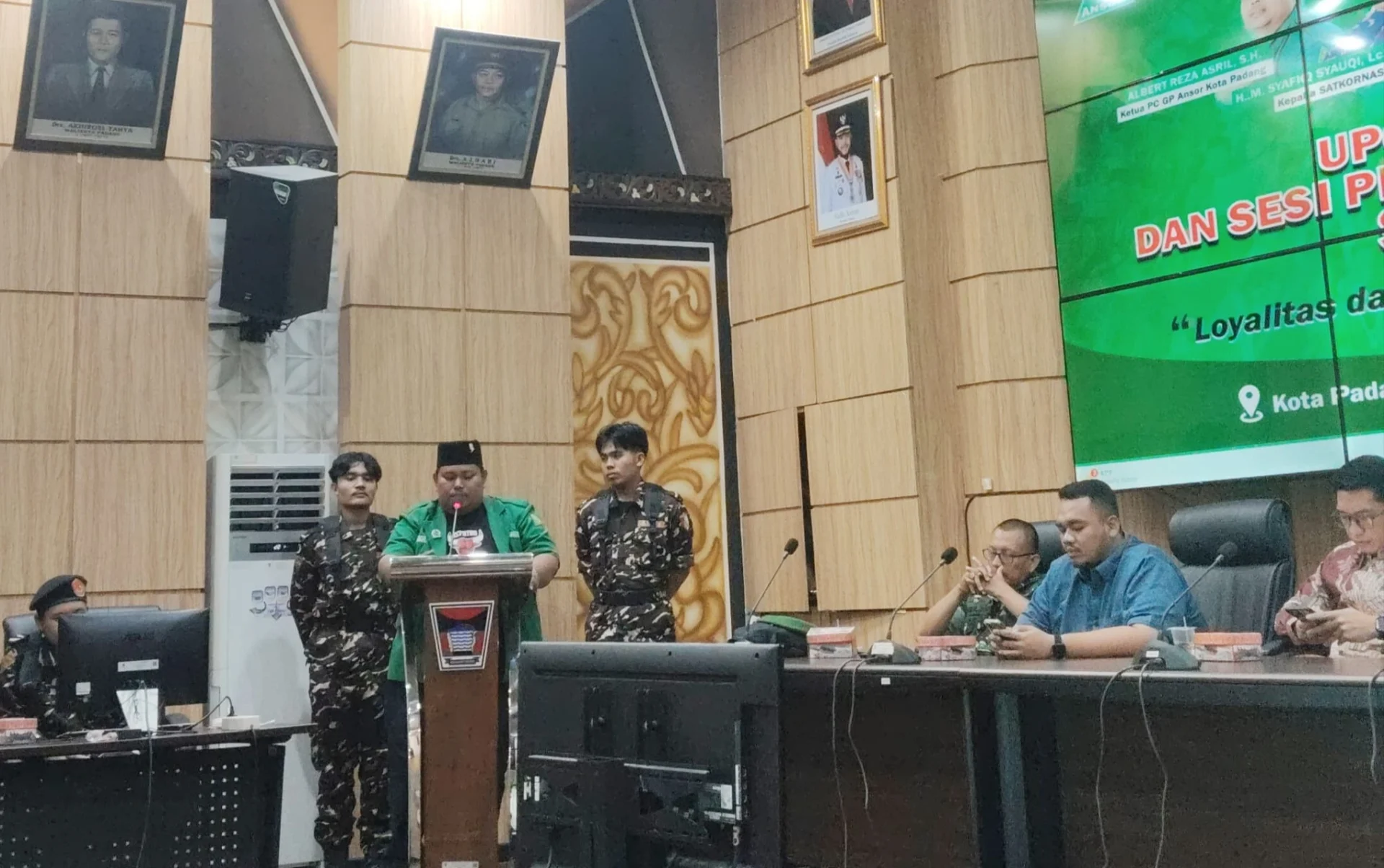 Albert Reza Ketua PC GP Ansor Kota Padang Dalam Sambutan