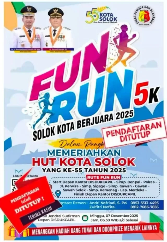 Kota Solok Bersiap: Fun Run 5K Hadirkan Energi Baru untuk HUT ke-55