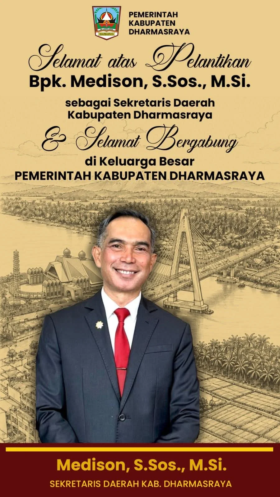 Pernah DiTempa di Kantor Camat Pulau Punjung, Medison Kini Resmi Jadi Sekda Dharmasraya