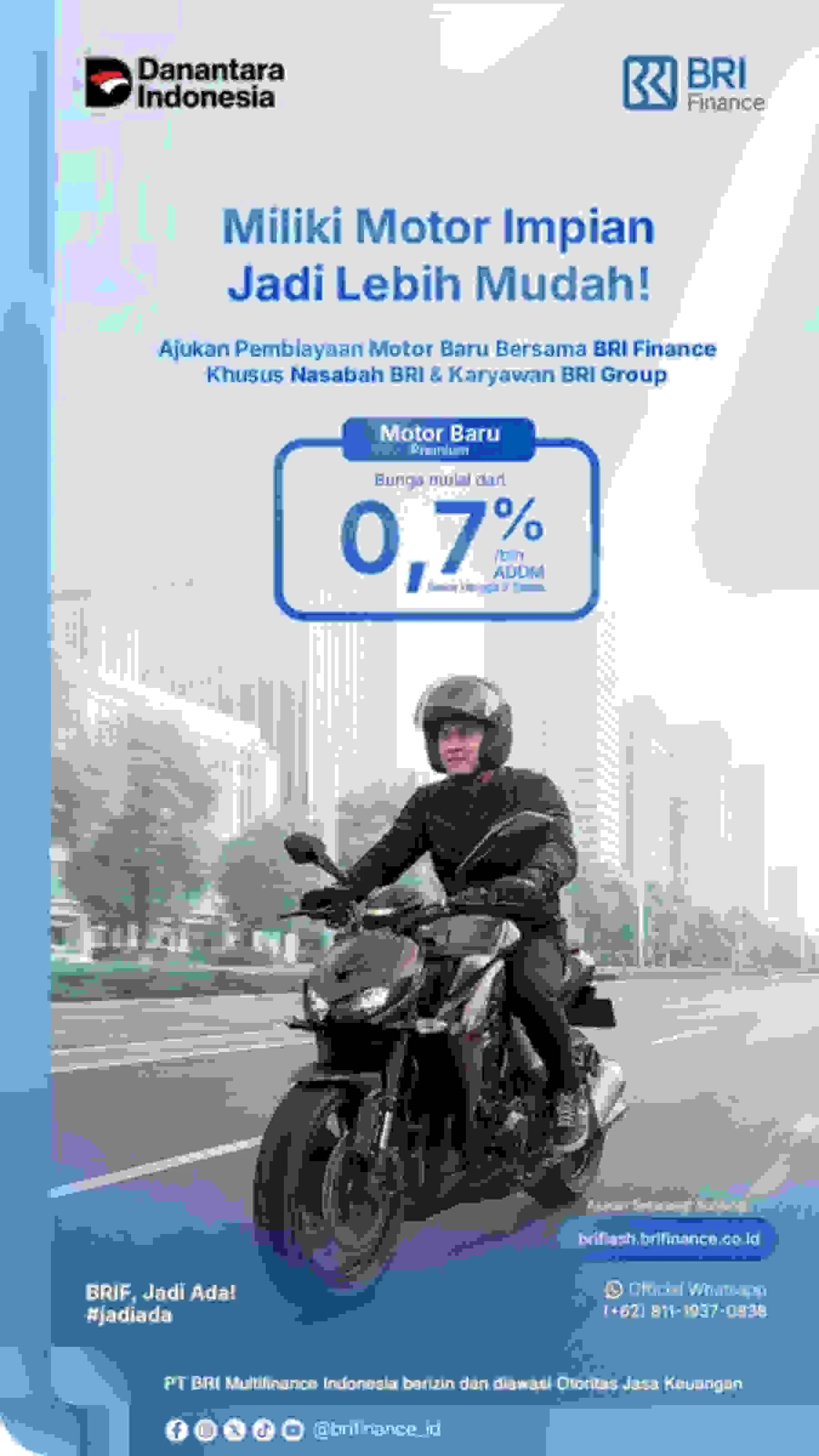 Hadirkan Pembiayaan Motor Baru Premium, BRI Finance Tawarkan Bunga Mulai 0,7% per Bulan